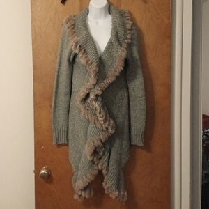 Tempo Paris fur trim cardigan